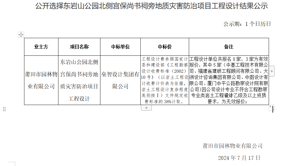 公开选择东岩山公园北侧宫保尚书祠旁地质灾害防治项目工程设计结果公示.png